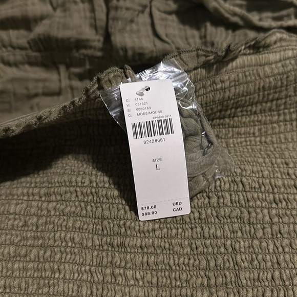 NWT! Anthropologie The Marisol Smocked Mini Dress SOFTENED SAGE Green Large - Picture 10 of 10